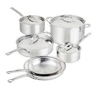 Hestan ProBond Luxe 10-Piece Cookware Set, Professional Clad Stainless Steel, ProCore Tri-Ply Clad Construction, Polished Exterior, Induction & Oven Safe