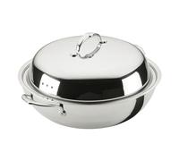 Hestan ProBond Luxe 14-Inch Wok with Dome Lid, Professional Clad Stainless Steel, ProCore Tri-Ply Clad Construction, Polished Exterior, Induction & Oven Safe