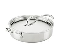 Hestan ProBond Luxe 6-Quart Polished Professional Clad Stainless Steel Rondeau with Lid