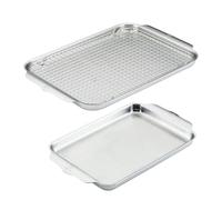 Hestan Provisions OvenBond 3-Piece Tri-Ply Stainless Steel Baking Sheet Set | 3-Piece Set: 21 x 13.75-Inch Half Sheet, 15.5 x 9.5-Inch Quarter Sheet + 17.5 x 12.25-Inch Rack