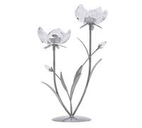 Hestia 2 Stem Candle Holder With Clear Glass On Silver Base Silver One Size