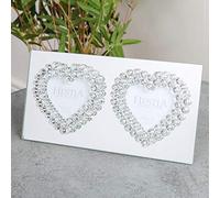 Hestia 3" x 3" Mirror Glass Double Hearts Photo Frame
