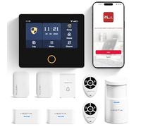HESTIA 4.3" HD Smart Home Security Bundle, No Monthly Fee Wireless Alarm System, Touch Screen House Security Kit with PIR Motion Sensor, Door & Window Sensor, Works with Alexa & Google Assistant