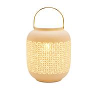 Hestia Abstract Pattern Handle Lantern Lamp in White Hestia White
