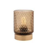 Hestia Amber Glass Cup With Led Bulb Light Multi