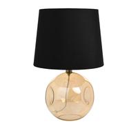 Hestia Amber Glass Table Lamp With Black Shade 17" In Clear Clear One Size