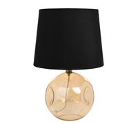 Hestia Amber Glass Table Lamp With Black Shade 17" in Clear Hestia Clear