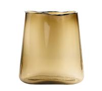 Hestia Amber Tinted Wavy Glass Vase