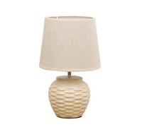 Hestia Basket Weave Table Lamp With Beige Linen Shade 33Cm