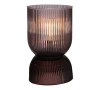 Hestia Battery Operated Curved Glass Lamp Taupe White