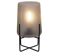 Hestia Battery Operated Frosted White Glass Lamp with Stand White