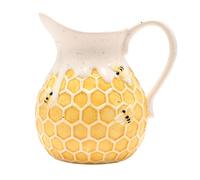 Hestia Bee Hive Jug - Ceramic Bee Design Milk Jug for Kitchen & Dining Table, Farmhouse Serveware for Cream, Milk or Sauce
