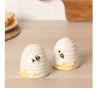 Hestia Bee Hive Salt & Pepper Pot Set in White Hestia White