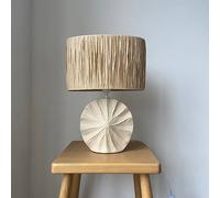 Hestia Beige Ceramic Lamp With Raffia Shade - 42Cm Beige One Size