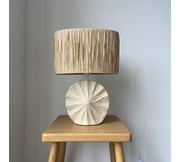 Hestia Beige Ceramic Lamp with Raffia Shade - 42cm Hestia Beige