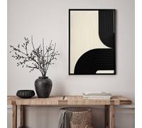 Hestia Black And Cream Geometric Thread Wall Art 50X70Cm Cream One Size