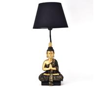 Hestia Black And Gold Buddha Table Lamp