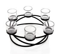 Hestia Black Metal Wreath Candle Holder 31cm