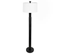 Hestia Black Resin Floor Lamp With White Shade Black One Size