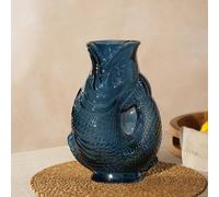 Hestia Blue Fish Shaped Glass Vase Blue
