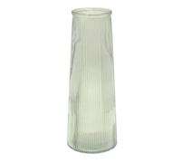 Hestia Blue Glass Vase - Modern Ribbed Vase with Luxe Finish, Perfect for Fresh Flowers, Dried Botanicals, and Elegant Home Décor H: 29cm x W: 10cm.
