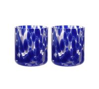 Hestia Blue Tortoise Shell Tumbler Glass Set Of 2 Blue One Size