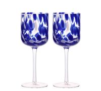 Hestia Blue Tortoise Shell Wine Glass Set Of 2 Blue