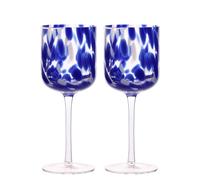 Blue Tortoise Shell Wine Glass Set of 2 Hestia Blue One Size