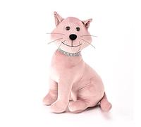 Hestia Blush Pink Velour Cat Door Stop with Diamante Collar