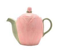 Hestia Blush Tulip Teapot - Ceramic Floral Tea Pot for Loose Leaf or Tea Bags, Decorative Tea Set for Modern Kitchen & Afternoon Tea
