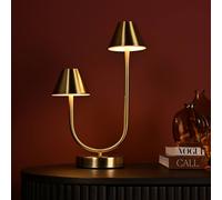 Hestia Bronze Usb Touch Double Light Table Lamp Bronze One Size