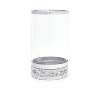 Hestia Candle Holder Glass With Diamante Base Medium