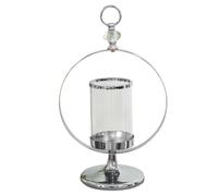 Hestia Chrome Finish and Glass Candle Holder 43cm