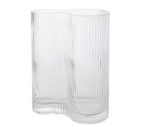 Hestia Clear Ribbed Glass Vase - Large