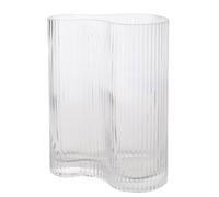 Hestia Clear Ribbed Glass Vase - Large Clear