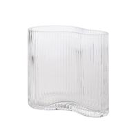 Hestia Clear Ribbed Glass Vase - Small Clear One Size
