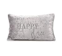 Hestia Crushed Velvet Cushion 'my Happy Place'