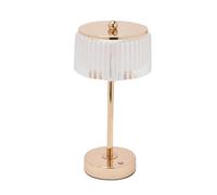 Hestia Gold Base Crystal Trim Rechargeable Colour Changing LED Touch Table Lamp