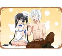 Hestia (Danmachi), Is It Wrong To Try To Pick Up Girls In A Dungeon?, Bell Cranel, Dungeon Ni Deai Wo Motomeru No Wa Machigatteiru Darou Ka, Danmachi Anime Poster Home Wall Art Decoration Retro Metal