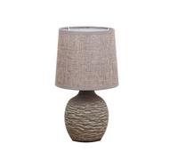 Hestia Dark Grey Table Lamp With Grey Linen Shade