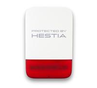 HESTIA Dual Power Wireless Solar Siren for SAFE-TECH Smart Home Security System, 120dB High Decibel Security Alarm, Flash Strobe Burglar Siren Alarms