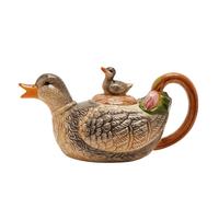 Hestia Duck & Duckling Teapot In Brown Brown