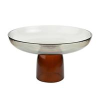 Hestia Elevated Glass Bowl - Large In Brown Brown