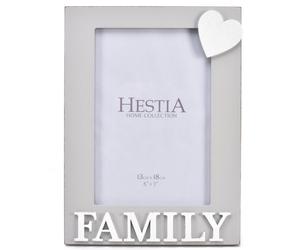 Hestia 'Family' Heart Photo Frame 5" x 7"