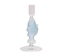 Hestia Fish Glass Taper Candle Holder In Blue Blue One Size