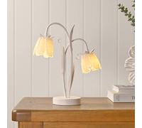 Hestia Floral 2 Stem LED Table Lamp - Cream in White Hestia White