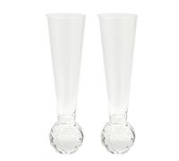 Flute Glass With Diamond Ball Base Set of 2 Hestia Clear One Size