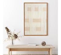 Hestia Geometric Textured Woven Thread Wall Art Picture 50Cm X 70Cm In Cream Cream