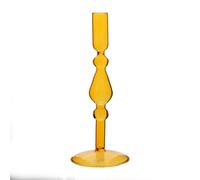 Hestia Glass Candle Holder Ochre 26 x 9cm