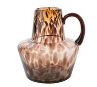 Hestia Glass Jug Style Vase With Handle - Mocha